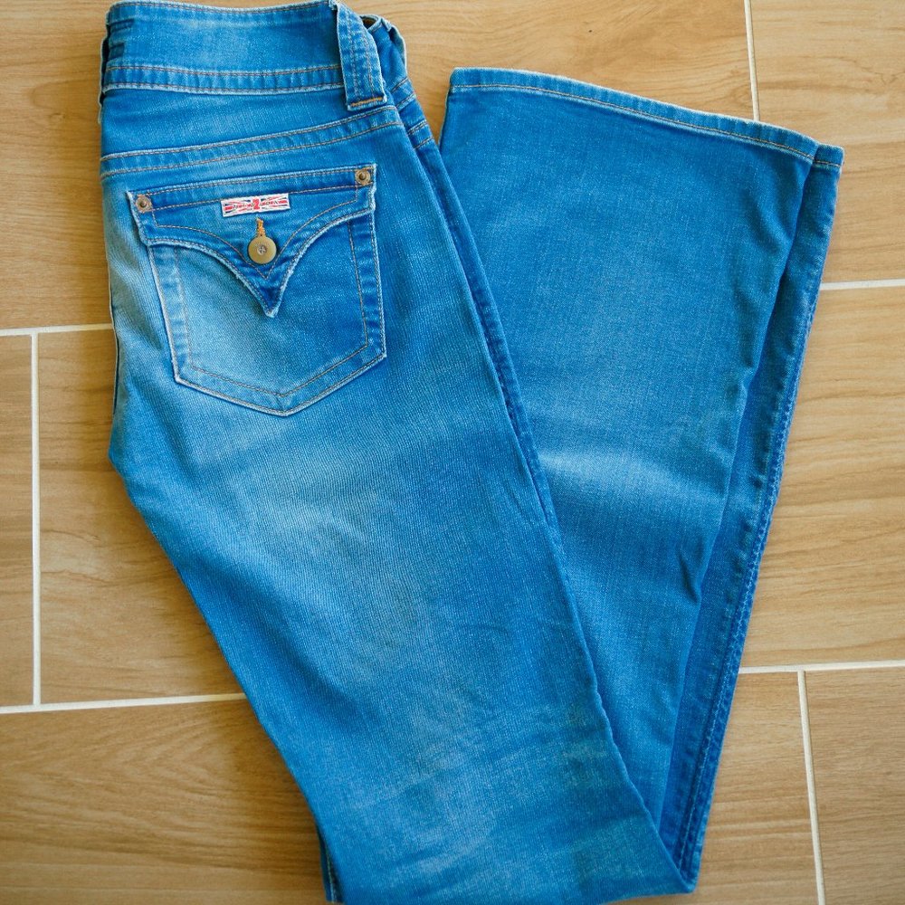HUDSON Light Low Rise Flare Wide Leg Denim Jeans size 25